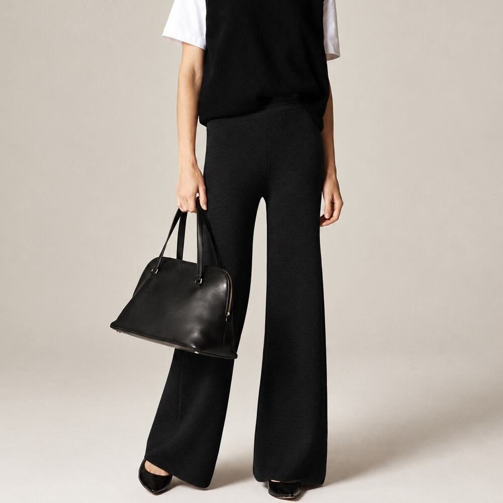 J.Crew Cosmo Merino Wool Sweater Pant Black Size Medium Tall NWT